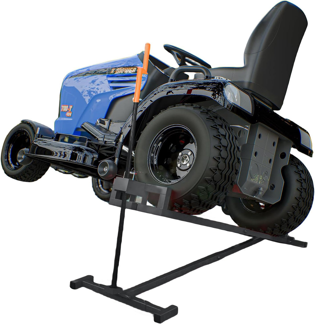 Riding Mower Jack Lawn Tractor Lift 882LBS Capacity Zero Turn Lawn Mower Ramps Lawnmower Maintenance with Manual Handle & Power Tool Extension Handle, Gray