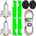 46 Inch Mower Deck Rebuild Kit for AYP Craft sman Husqvarna Pou LAN 2246LS 2346XLS YTA1946 YTA22V46 Includes 2 Spindle 187292, 2 Blade 21546611, 2 Idler 195945, 1 Be lt 21546607