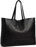 Italian Leather Tote Bag for Women - Large Shoulder Shopper, Fits 16' Laptop, Keychain Holder, Made in Italy