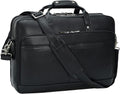 Masa Kawa Leather Briefcase for Men 17/15.6' Laptop Crossbody Shoulder Messenger Bag Business Travel Work Attache Case