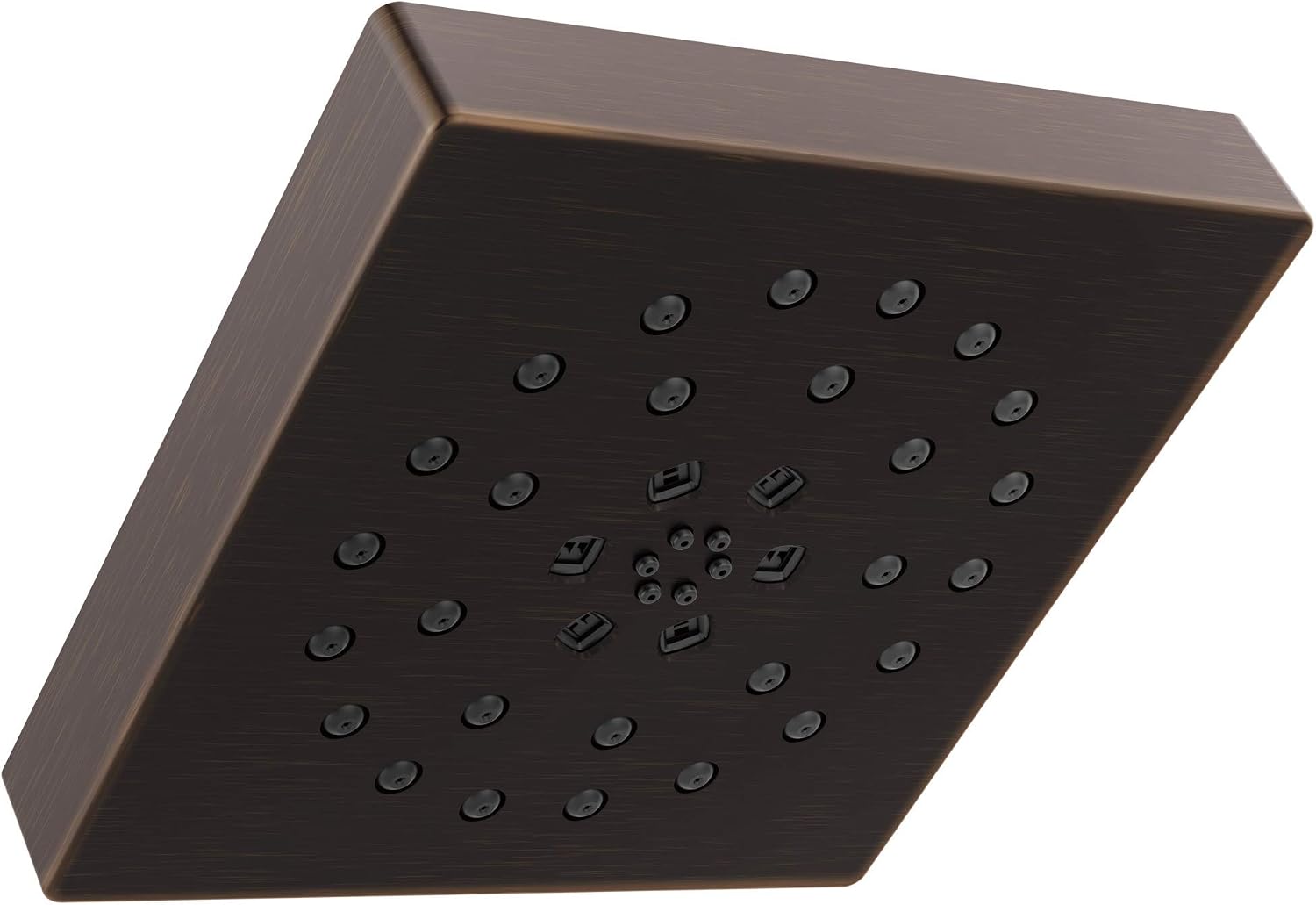 Delta 4-Setting Oil Rubbed Bronze Shower Head with H2Okinetic Spray, 4 Inch Square Shower Head, Showerheads, 1.75 GPM Flow Rate, Venetian Bronze 52484-RB