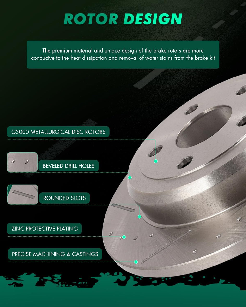 SCITOO Disc Brake Pads and Rotors Rear 12.99' Rotors Replacement For Dodge For Durango 2011-2020,For Jeep For Grand Cherokee 2011-2020, 5/Lugs Solid Brake Kits
