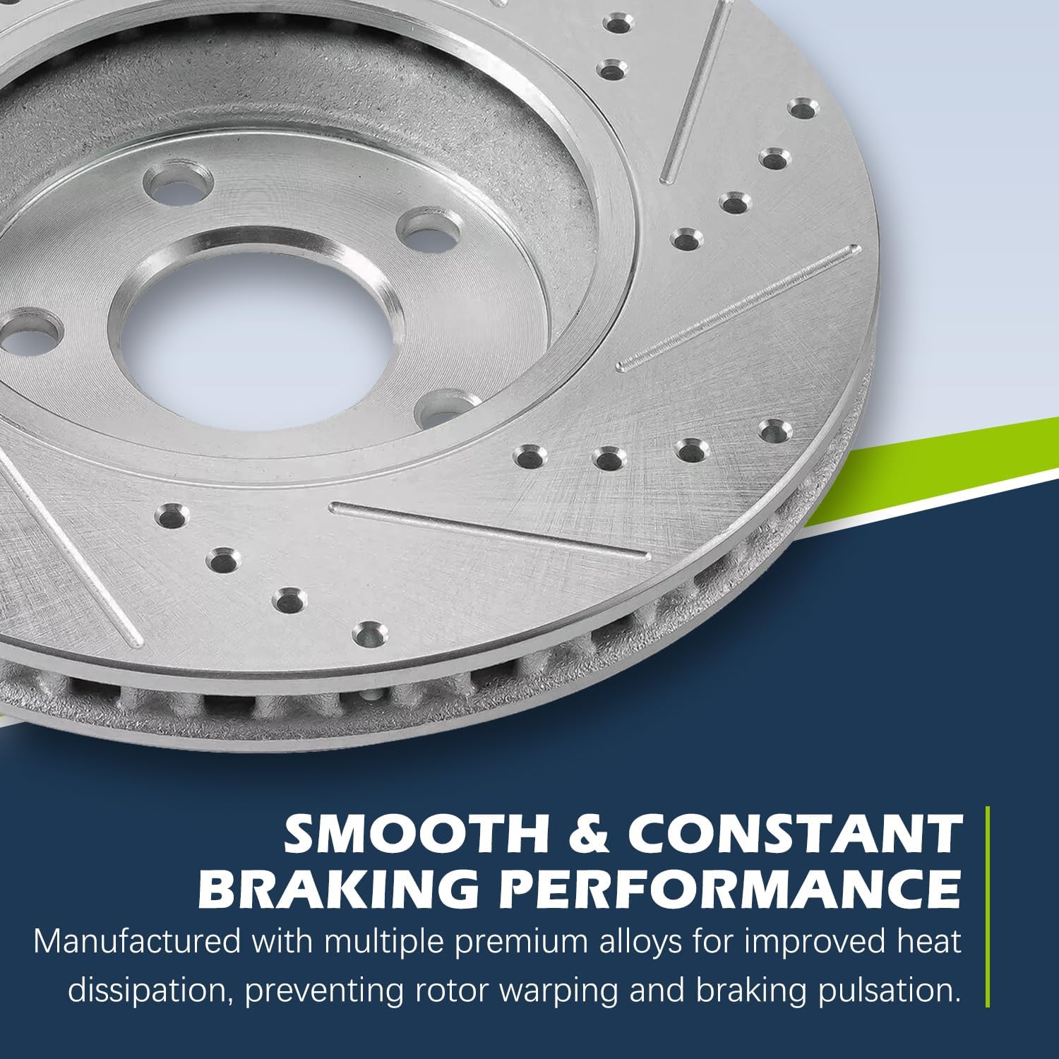 Rear Brake Kit Compatible with Chevy Tahoe Suburban Avalanche Silverado 1500, GMC Sierra Yukon XL 1500 Brake Pads and Rotors Kit, Brakes Drilled Slotted Rear 12.99' Rotor
