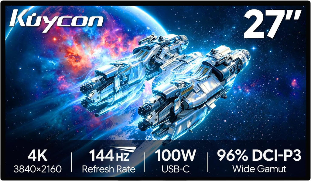 P27D 27'' UHD (3840 x 2160) 4K 144Hz Glossy Monitor, IPS Panel, 10-Bit Color, 99% sRGB, 96% DCI-P3, 5ms, HDR, Low Blue Light, Eye Care (Honeycomb - Without Stand)