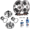 Detroit Axle - Rear Brake Kit for 06-10 Mercury Mountaineer Ford Explorer Sport Trac, Disc Brake Rotors Ceramic Brake Pads Wheel Bearing & Hubs 2006 2007 2008 2009 2010 Replacement