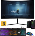 TechMagnet All in one Desktop Computer,Cheetah 4,Intel Core i5 4th Gen,8GB DDR3,240GB SSD,New 24 inch Curved Display,MTG RGB Keyboard Mouse,RGB Speaker and Webcam,USB Wi-Fi,Windows 11(Renewed)