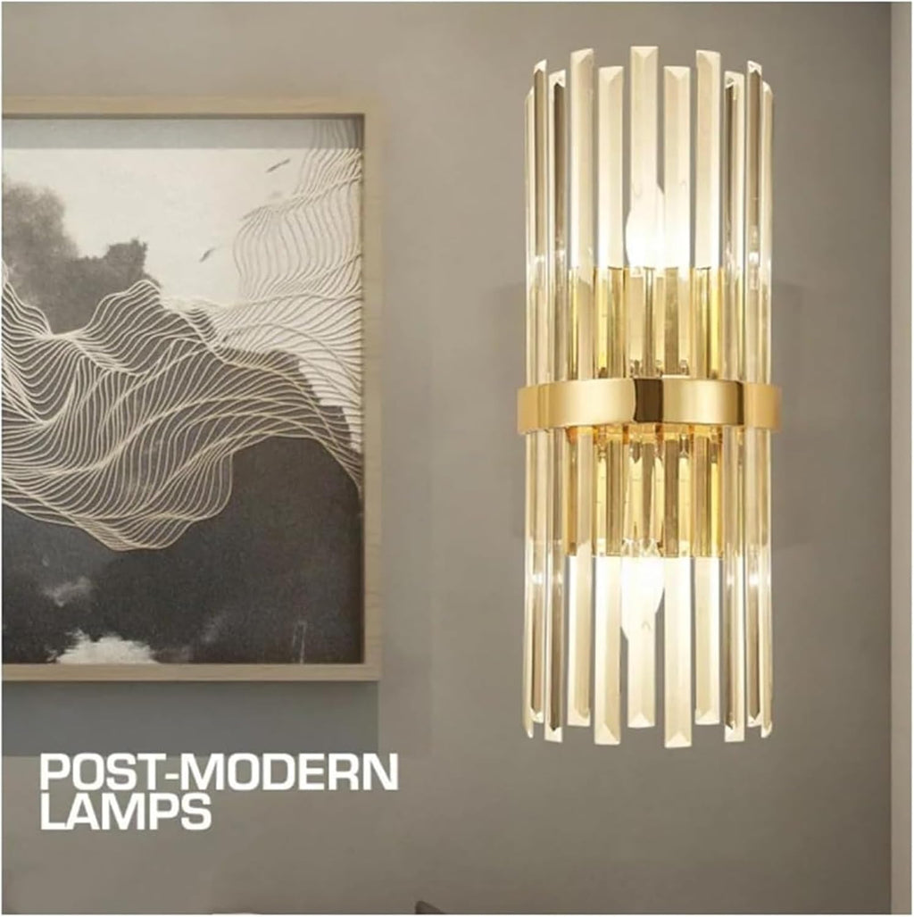 Crystal Wall Lamp Luxurious Gold Silver for Living Room Bedroom Decor Luminaire Bedside Wall Light Bathroom Fixtures Versatile Wall lamp(Gold)
