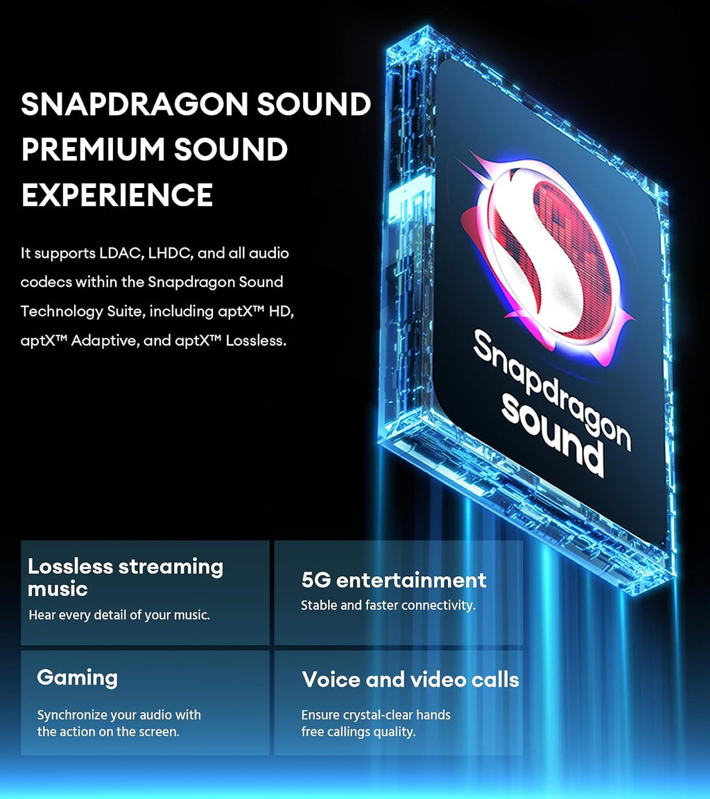 Edifier STAX Spirit S5 Wireless Planar Magnetic Headphones, Snapdragon Sound, aptX Adaptive, Hi-Res Audio (LDAC LHDC), Bluetooth 5.4, Dual-Mic CVC Tech, 80H Playback & Fast Charging (Renewed)
