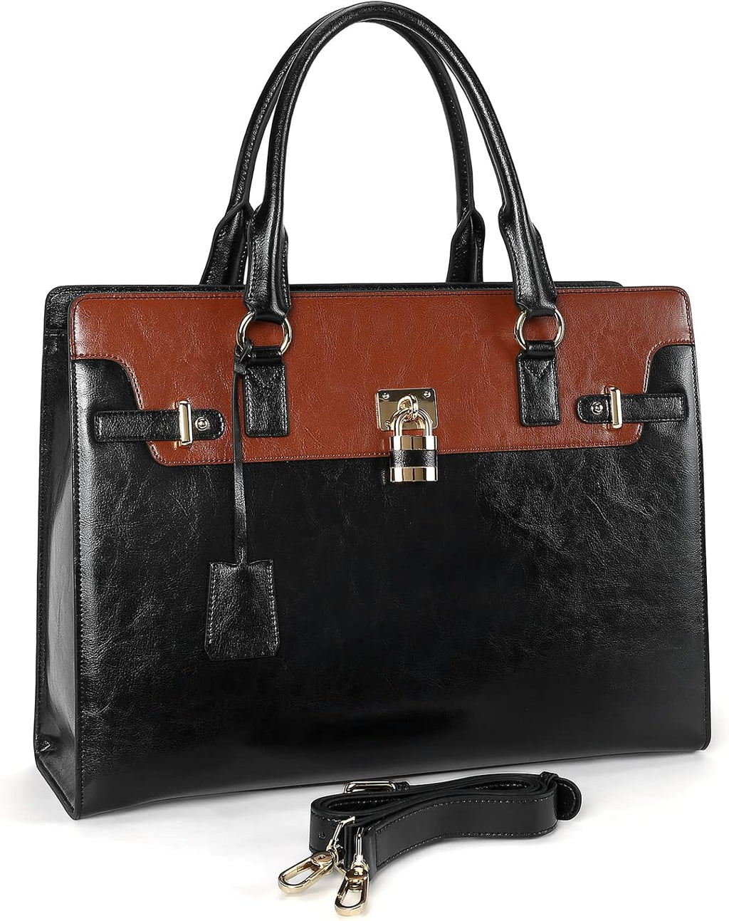 BOSTANTEN Briefcase for Women 15.6 inch Leather Laptop Bag Vintage Slim Lawyer Business Bag Stylish Work Purse