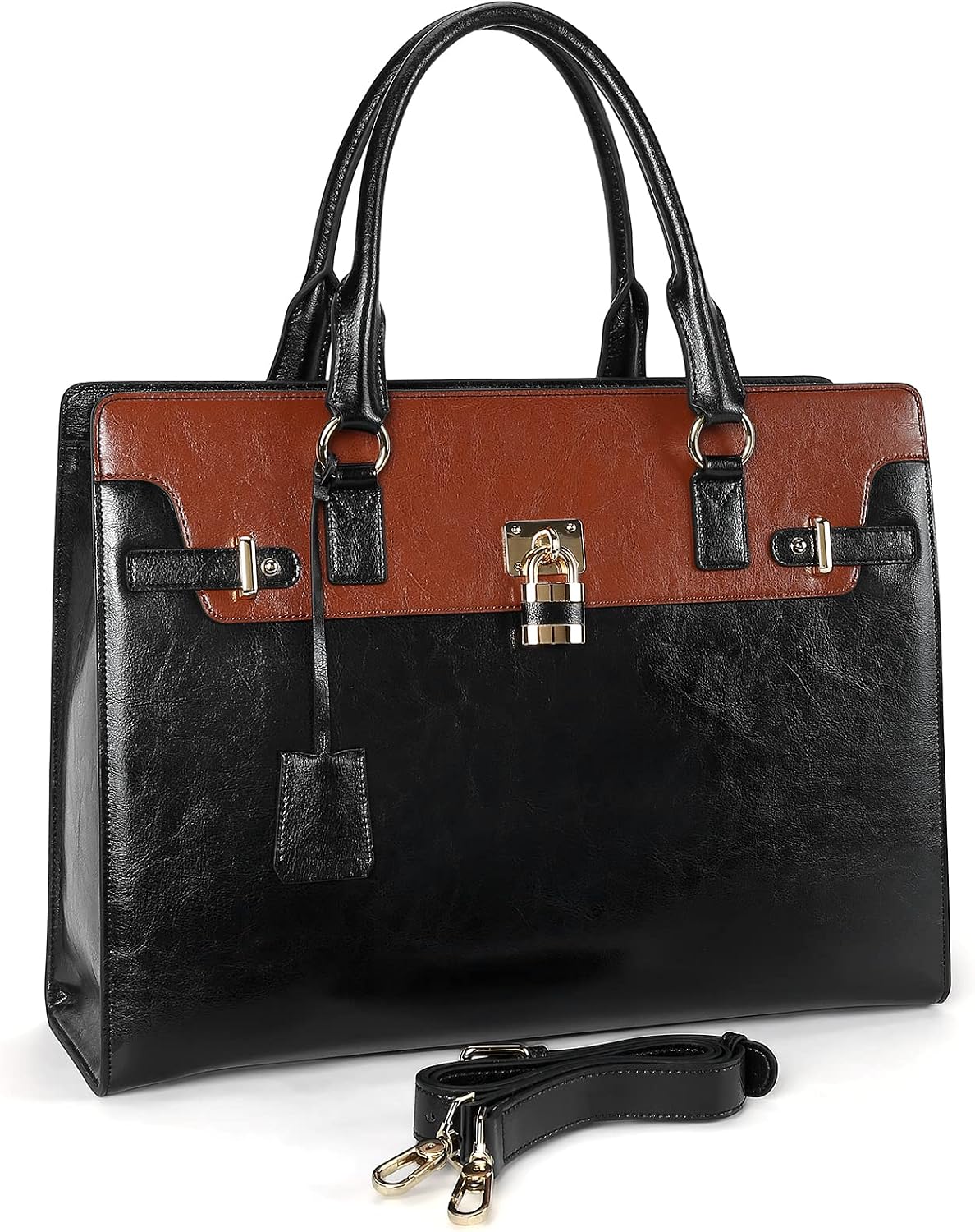 BOSTANTEN Briefcase for Women 15.6 inch Leather Laptop Bag Vintage Slim Lawyer Business Bag Stylish Work Purse