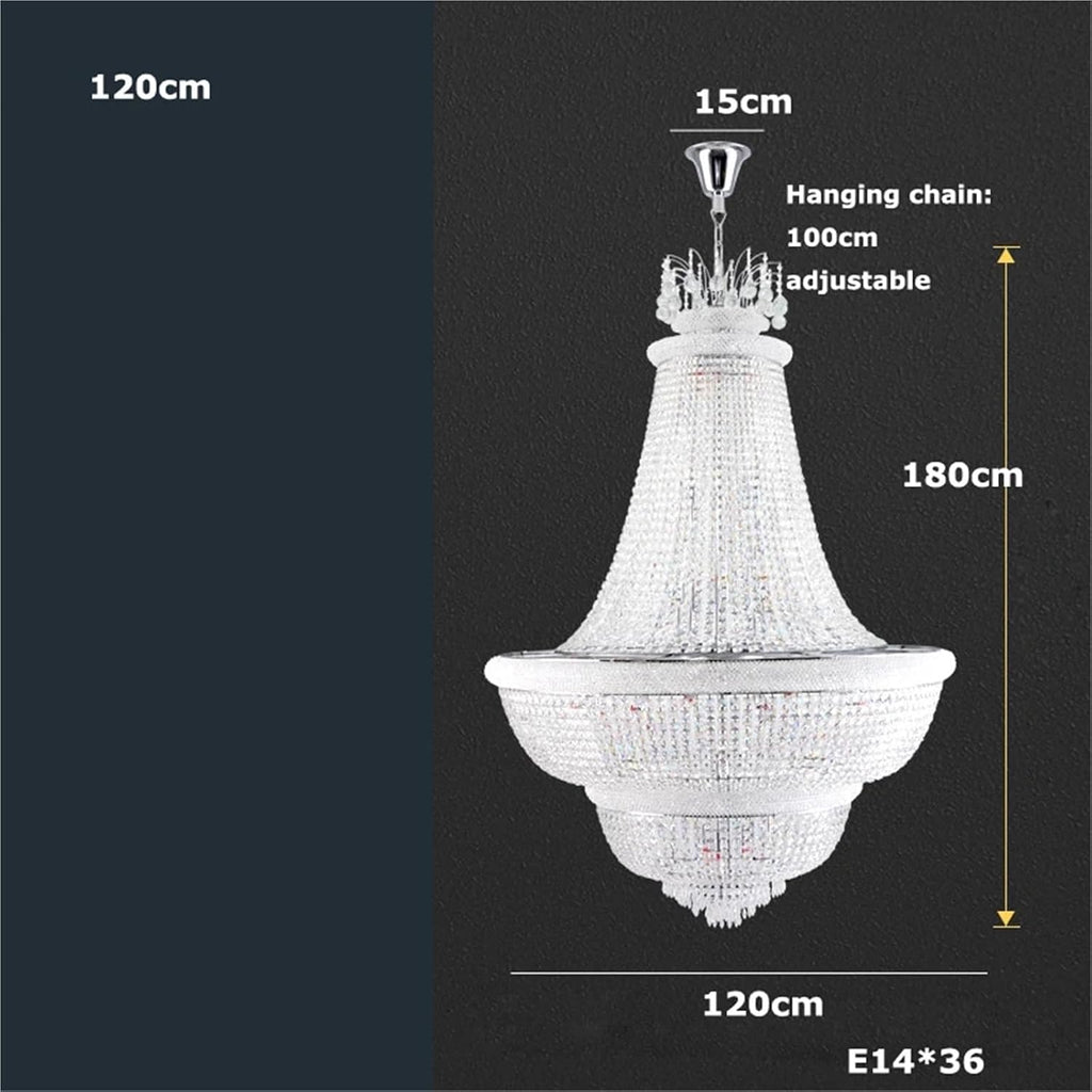 Dimmable LED K9 Crystal Gold Silver Chandelier Lighting Hanging Light Suspension Luminaire Lampen for Living Room Staircase,Dining Light Fixtures