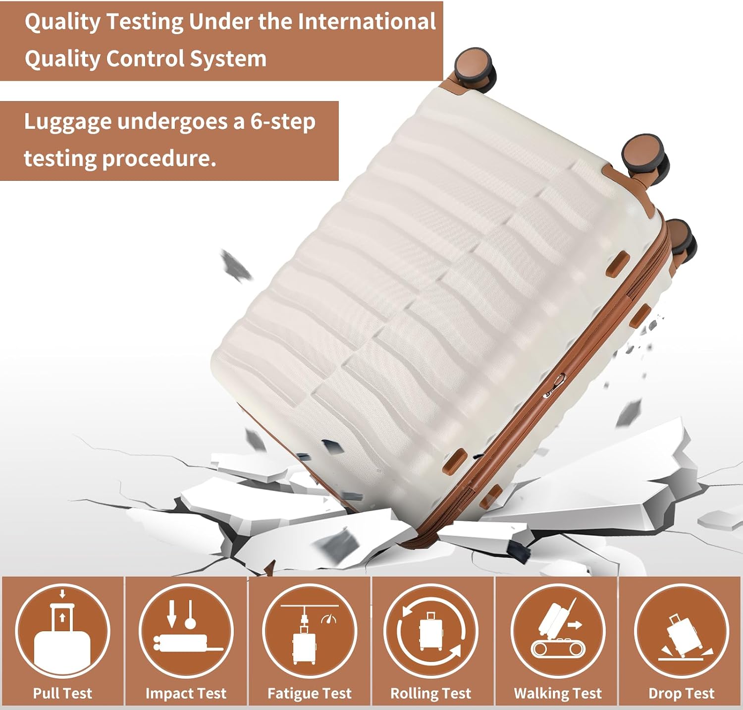 WireHot Lightweight Luggage with Spinner Wheels & YKK Zipper, 3-Piece Suitcase ABS+PC Hardside Luggage Set with TSA Lock for Women Men, Apricot Off White (20+24+28 inch)