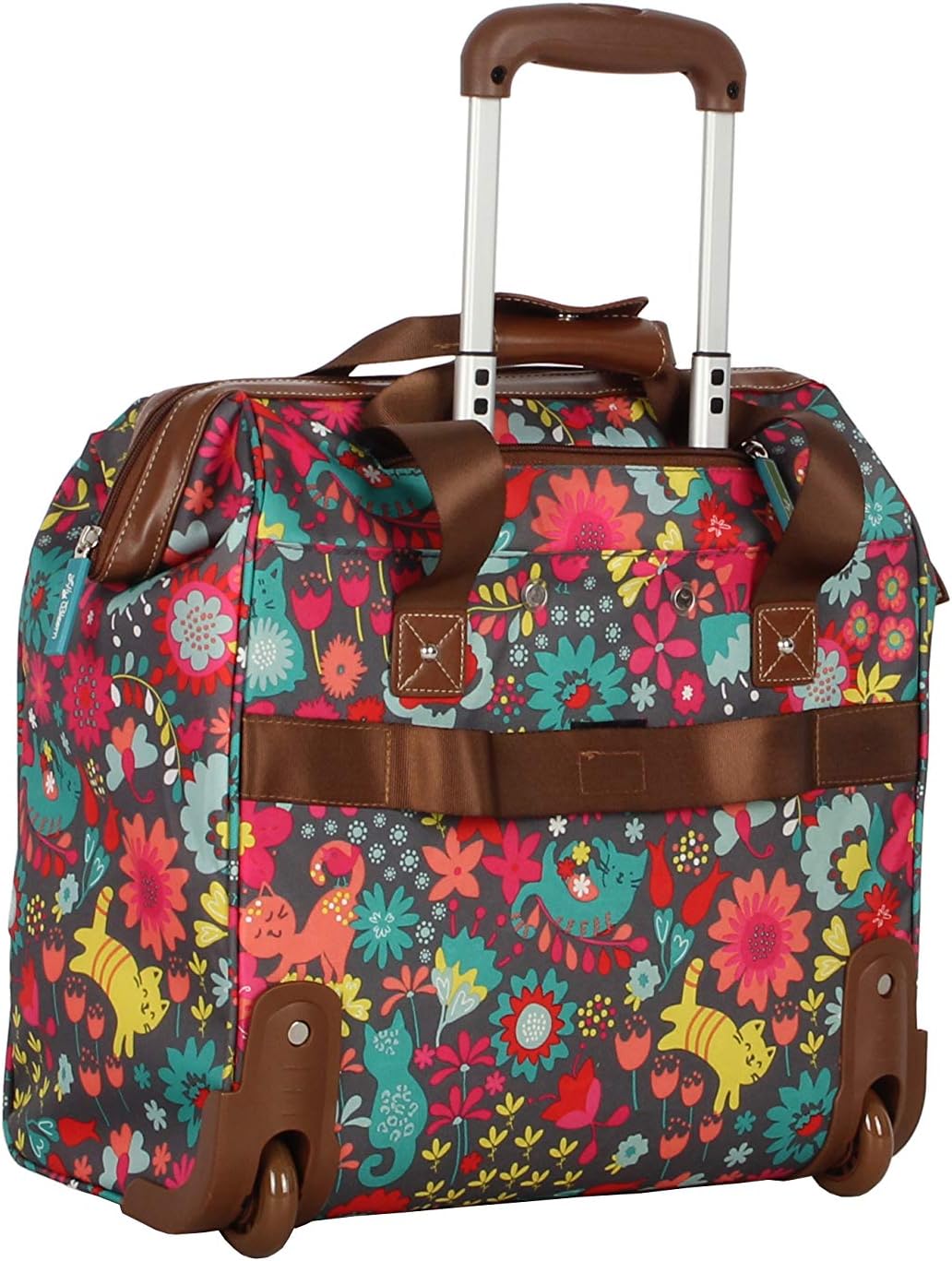 Lily Bloom Design Pattern Carry on Bag Wheeled Cabin Tote (Playful Gray)