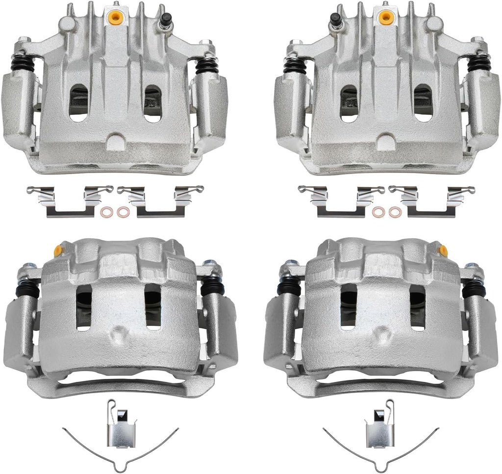 Detroit Axle - 4pc Brake Calipers for 2000-2005 Ford Excursion 2000-2004 Ford F-250 F-350 Super Duty Disc Brake Calipers w/Brackets 2001 2002 2003 Front and Rear Replacement