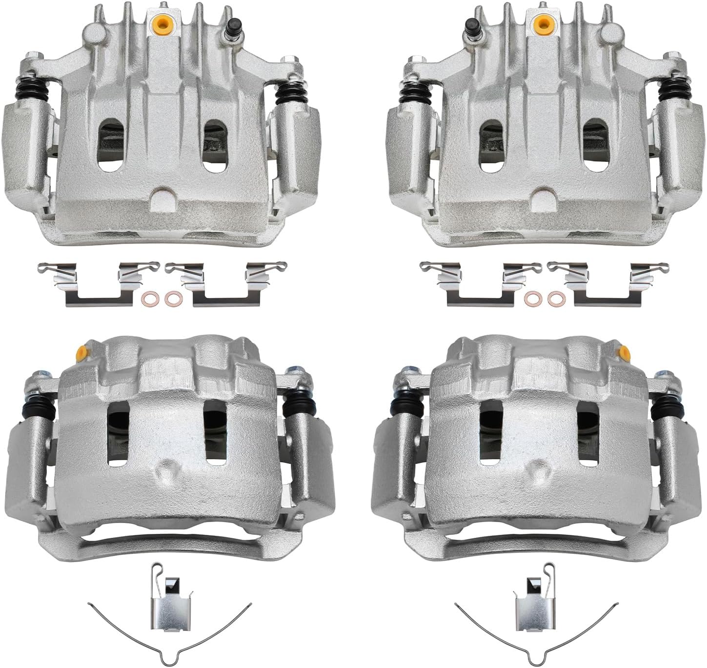 Detroit Axle - 4pc Brake Calipers for 2000-2005 Ford Excursion 2000-2004 Ford F-250 F-350 Super Duty Disc Brake Calipers w/Brackets 2001 2002 2003 Front and Rear Replacement