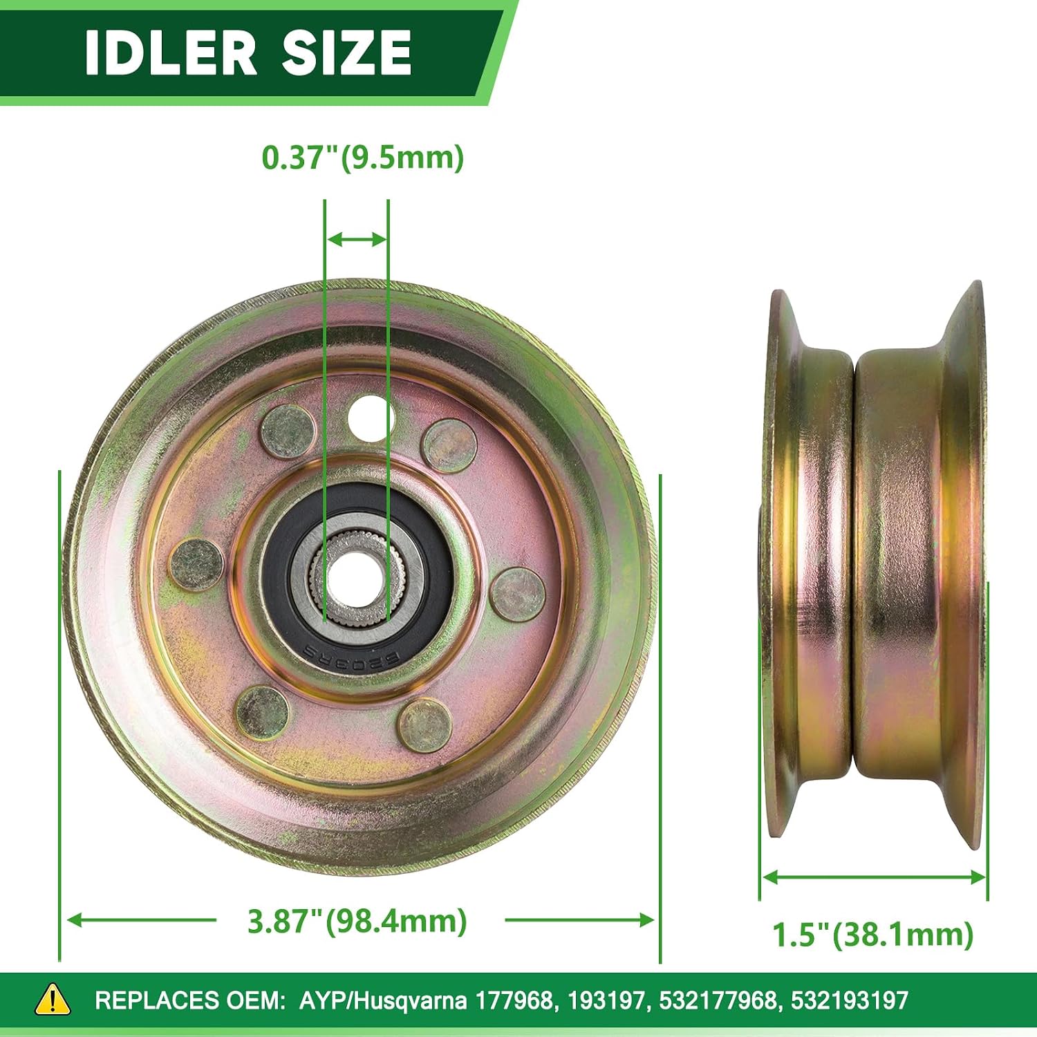 46' Mower Deck Rebuild Kit Fit for Husqvarna YTH22V46 YTH21K46 YTH20K46 YTH23K46 YTH2246 Lawn Mower Includes 2 187292 Spindles 2 195945 Puelly 2 Blades 532403107 2 Idlers 177968 196106 1 Belt 405143