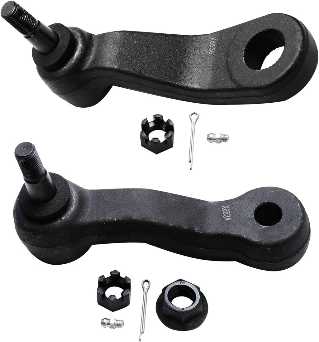 Detroit Axle - 4WD Front Brake Kit for Silverado Sierra 1500 GMC Chevy Tahoe, Disc Brake Rotors Ceramic Brake Pads CV Axles Wheel Bearing Hubs Tie Rods Pitman Idler Arms Bracket Replacement