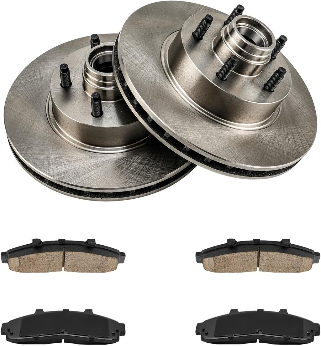 KAX Front Brake Kit for Ford Ranger 1998-2002, Explorer 1995-2001, Mazda B3000/B4000 2000-2002, B2500 2000-2001, B2300 2001-2002, Mercury Mountaineer 1997-2001, 11.28inch Brake Rotors Pads Kit