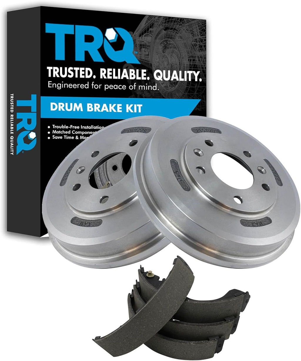 TRQ Rear Brake Drum & Shoe Kit Compatible with Ford Escape Mazda Tribute Mercury Mariner