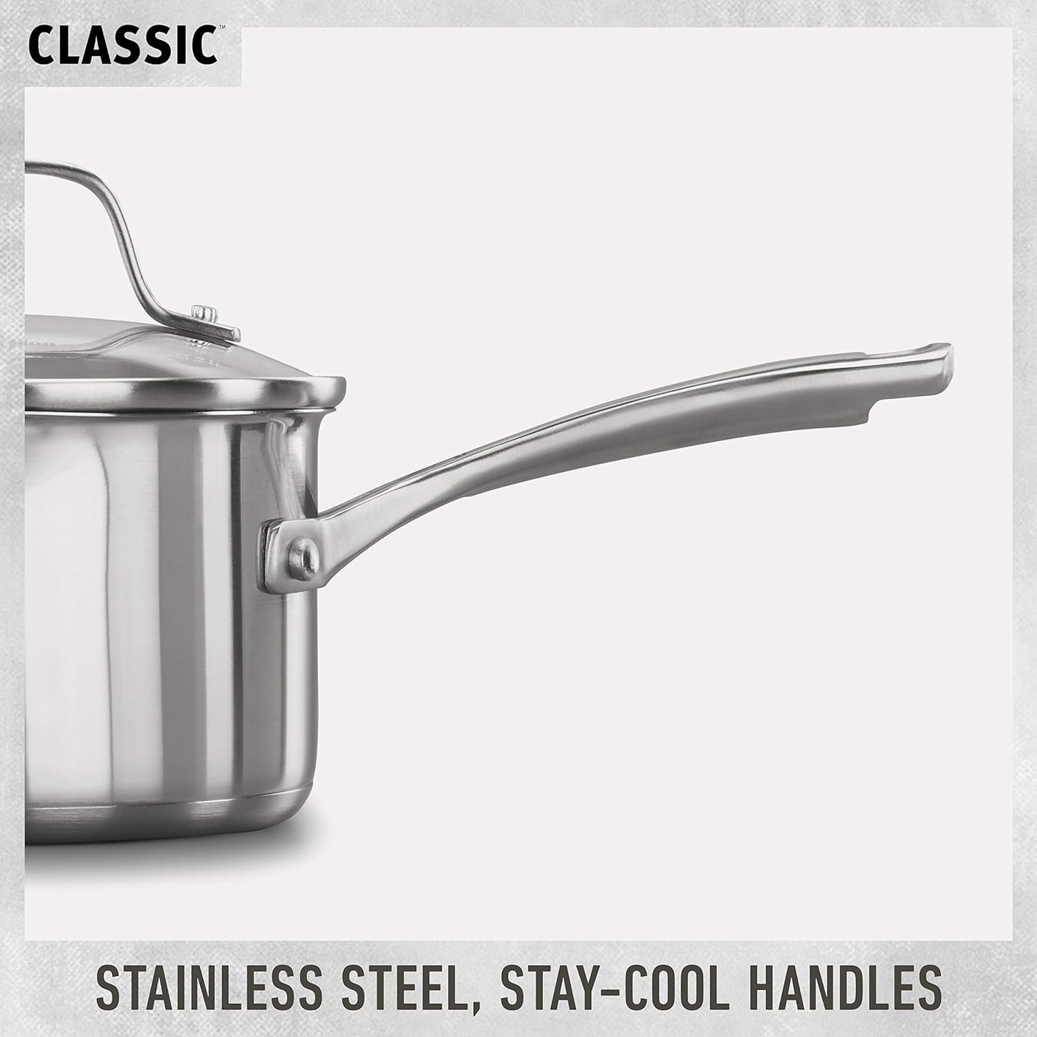 Calphalon Classic Stainless Steel Cookware Set, 10-Piece, Impact-Bonded Aluminum Base, Stay-Cool Handles, Oven Safe 450F, Silver