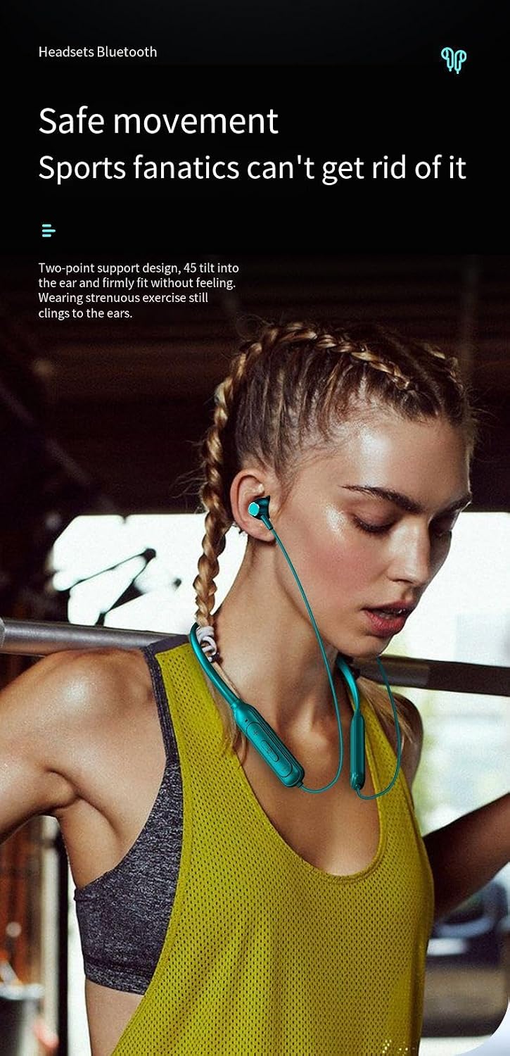 Neckband Bluetooth Headphones Sports Earphones Wireless Bluetooth V5.3 Earbuds Neckband Earphone,Active Noise Cancellation & ENC Call Noise Cancellation,IPX5 Waterproof Sweatproof Fit Exercise,Pink