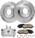 Detroit Axle - Front Disc Rotors Brake Pads Right Caliper Replacement for 2007-2014 Chrysler Sebring 200 Avenger Caliber Compass Patriot - 5pc Set