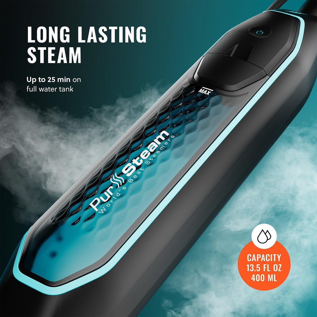Pursteam New & Improved ScrubMaster Steam Mop with Dual Scrubbing LED Head