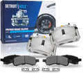 Detroit Axle - Front Brake Kit for Chevrolet Trailblazer GMC Acadia Buick Enclave Rainier Isuzu Ascender Saab 9-7x Saturn Outlook Disc Brake Calipers Ceramic Brakes Pads w/Hardware Replacement