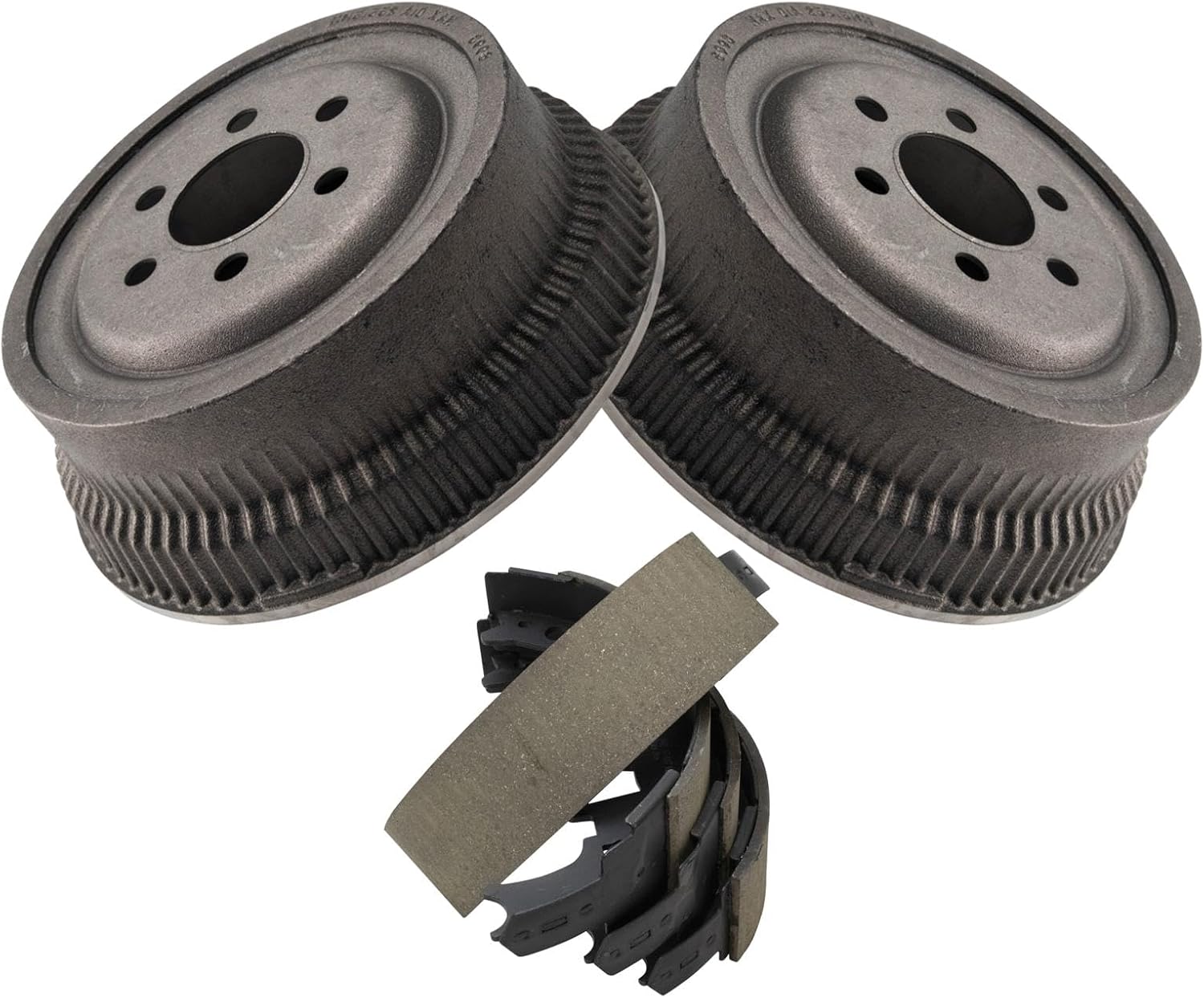 TRQ Rear Brake Shoe Pad & 10 Inch Brake Drum Pair Set Kit LH & RH Compatible with Dakota