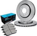R1 Concepts Front Brake Kit Fits 1986-1987 Mazda B2000; 1987-1993 Mazda B2200, B2600| Ceramic Brake Pads and Blank Brake Rotors| 10.1' Front