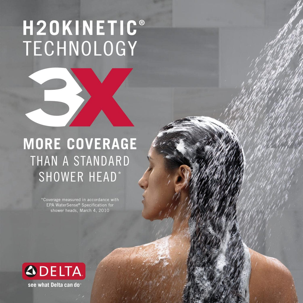 Delta Faucet 5-Spray In2ition Dual Shower Head with HandHeld Spray, H2Okinetic Chrome Shower Head with Hose, Showerheads, Handheld Shower Heads, Lumicoat Chrome 58480-PR-PK
