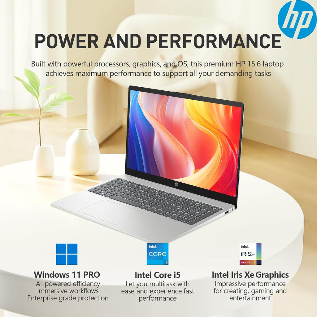 HP 15.6 Laptop Touchscreen Computer, Intel 10-Core i5, Touch Screen Laptop 15 Inch, 64GB RAM 2TB SSD, Windows 11 Pro, 10-Key Number Pad, Killer Wi-Fi 6E