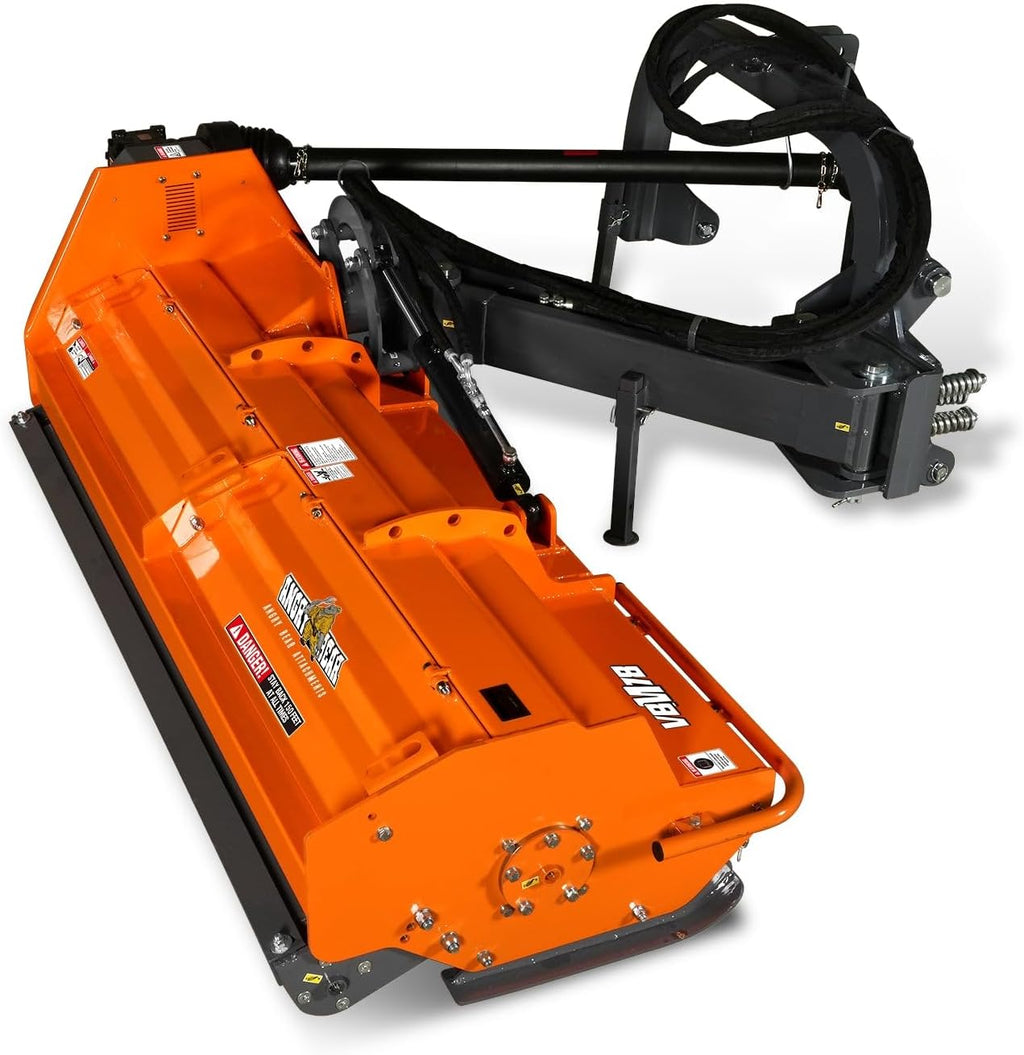 MechMaxx 78' Heavy Duty PTO Drive 3 Point Offset Ditch Bank Verge Flail Mower for 80-110HP CAT 2 Tractor, 122'' Offset Distance,55°/90° Rotation Angle, 18 Hammers, Model VBM78