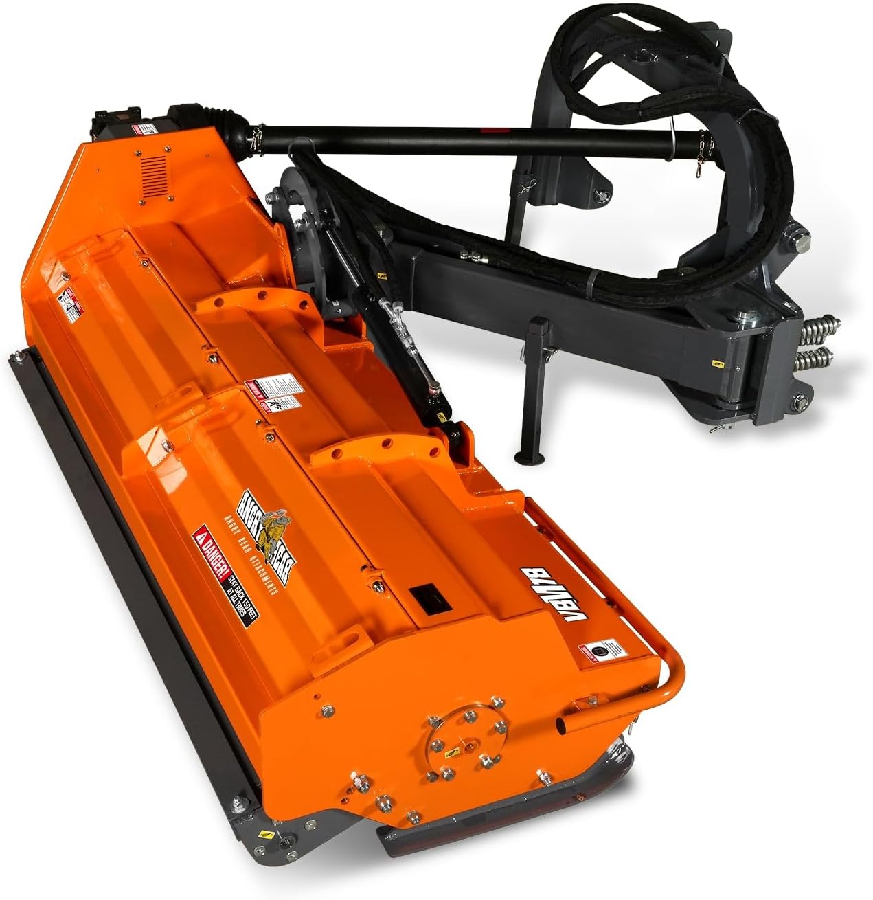 MechMaxx 78' Heavy Duty PTO Drive 3 Point Offset Ditch Bank Verge Flail Mower for 80-110HP CAT 2 Tractor, 122'' Offset Distance,55°/90° Rotation Angle, 18 Hammers, Model VBM78
