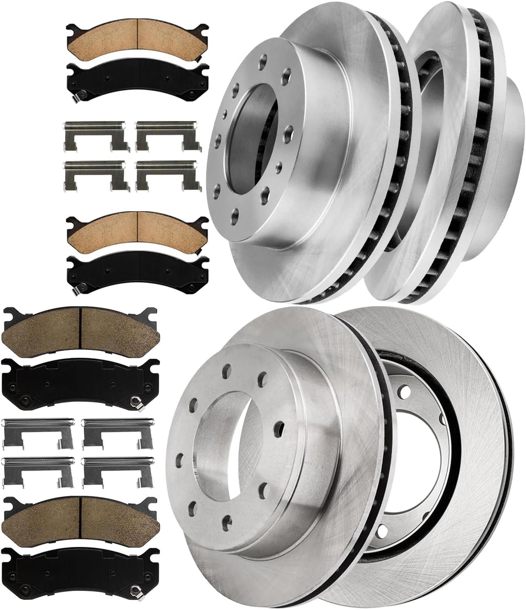 ALLCOMBO 12.8' Front and 12.99' Rear Brake Kit for 2002 2003 2004 Chevy Silverado 2500, for Chevy Suburban GMC Sierra 1500 2500 HD Brakes and Rotors Kit, Brake Pads and Rotors Replacement