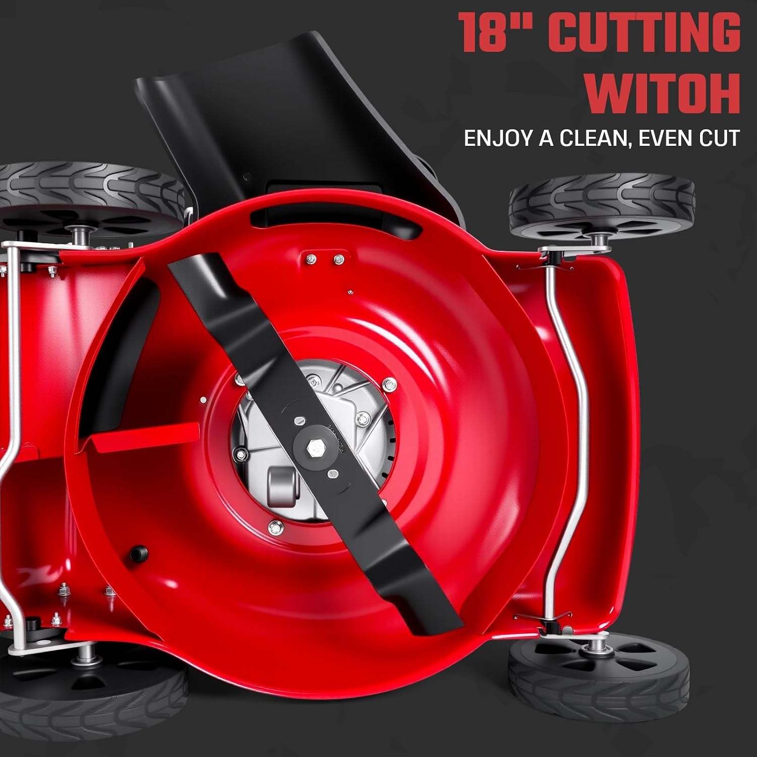 Lawn Mower Gas Powered | Gas Mower with 50l Grass Bag Big Wheels | 131cc Gas Engine 3 in 1 Mulching | 50L Grass Tank, Foldable Design Red, Big Wheels & Easy Start | Fast Arrival Red
