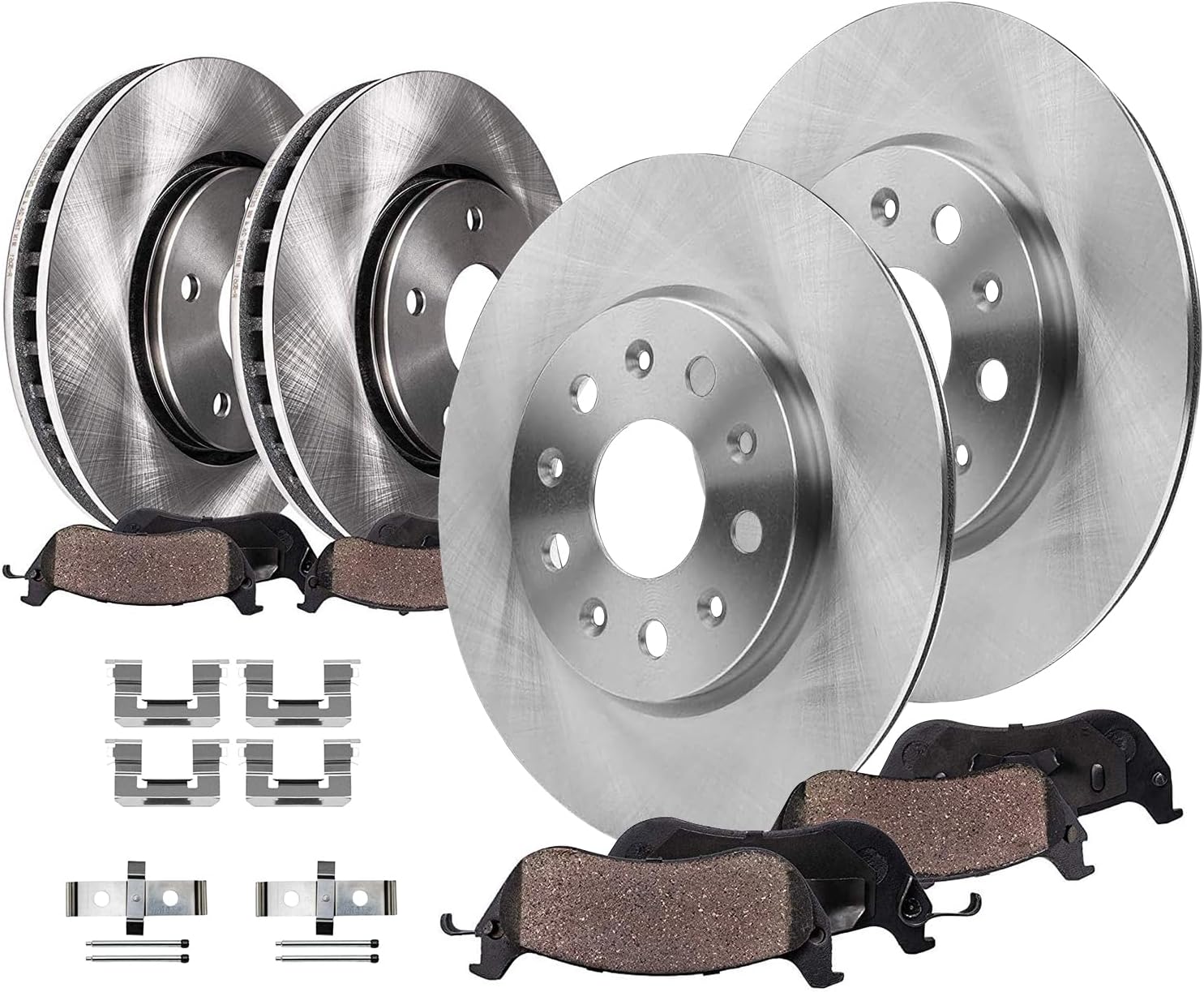 Detroit Axle - 8pc Brake Kit for 2015-2019 Cadillac ATS, 12.64' inch Front and 12.40' inch Rear Disc Brake Rotors Ceramic Brakes Pads with Hardware 2016 2017 2018 Replacement