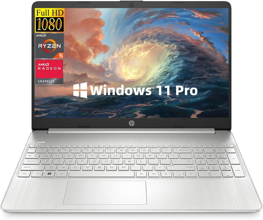 HP 2024 15.6' Business Laptop, AMD Ryzen 5 5500U Processor, 16GB RAM, 512GB SSD, AMD Radeon Graphics, Micro-Edge & Anti-Glare Screen, Thin & Portable, Long Battery Life, Windows 11 Pro