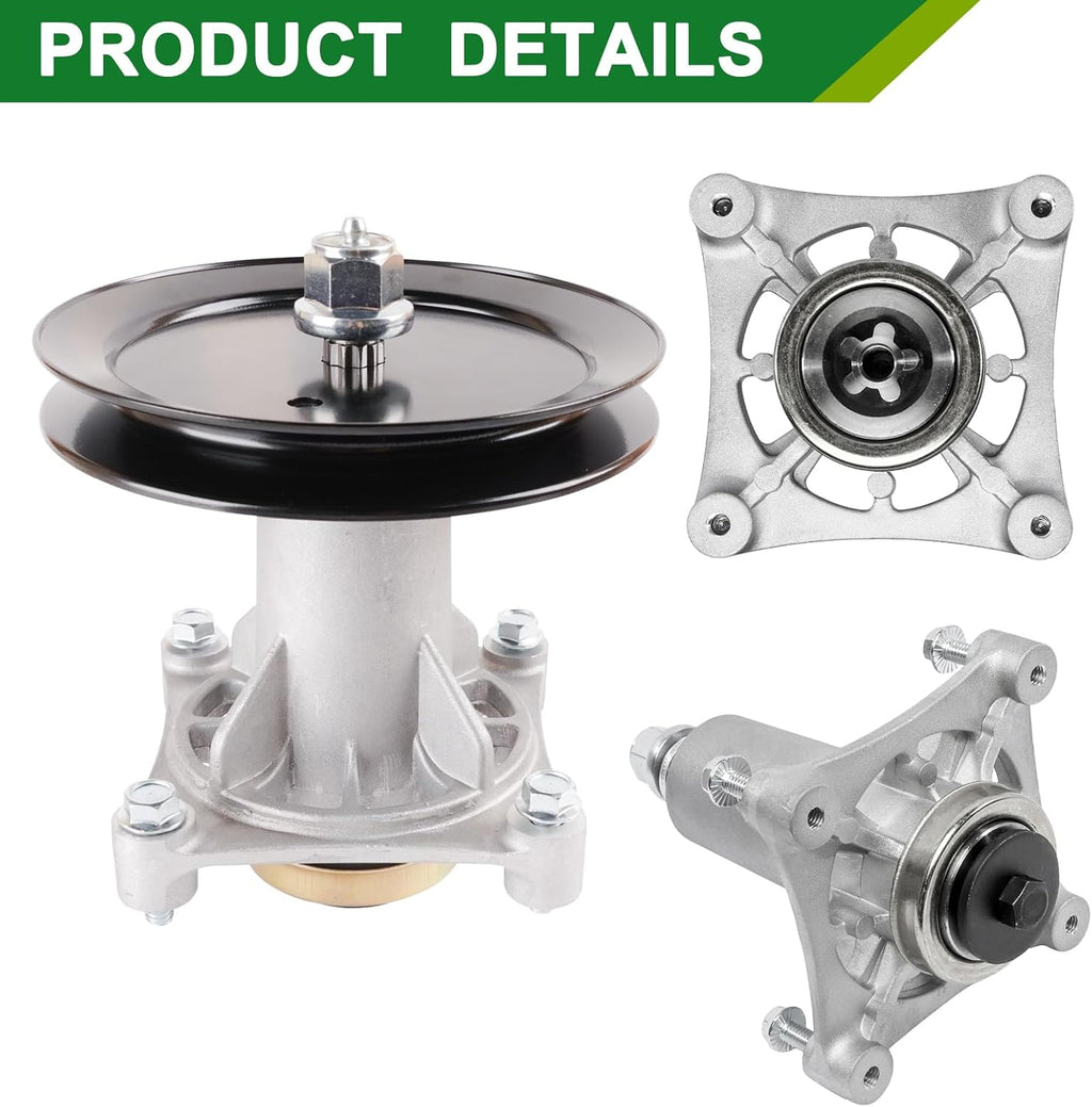46 Inch Mower Deck Rebuild Kit - Fits Hu sqvarna 2246LS 2346XLS YTA22V46 YTH20K46 YTH22V46 YTH18K46 with 46' Deck, 2 Spindles(532187292)+2 Blades(21546611)+2 Pulleys(195945)+1 Belt(21546607)