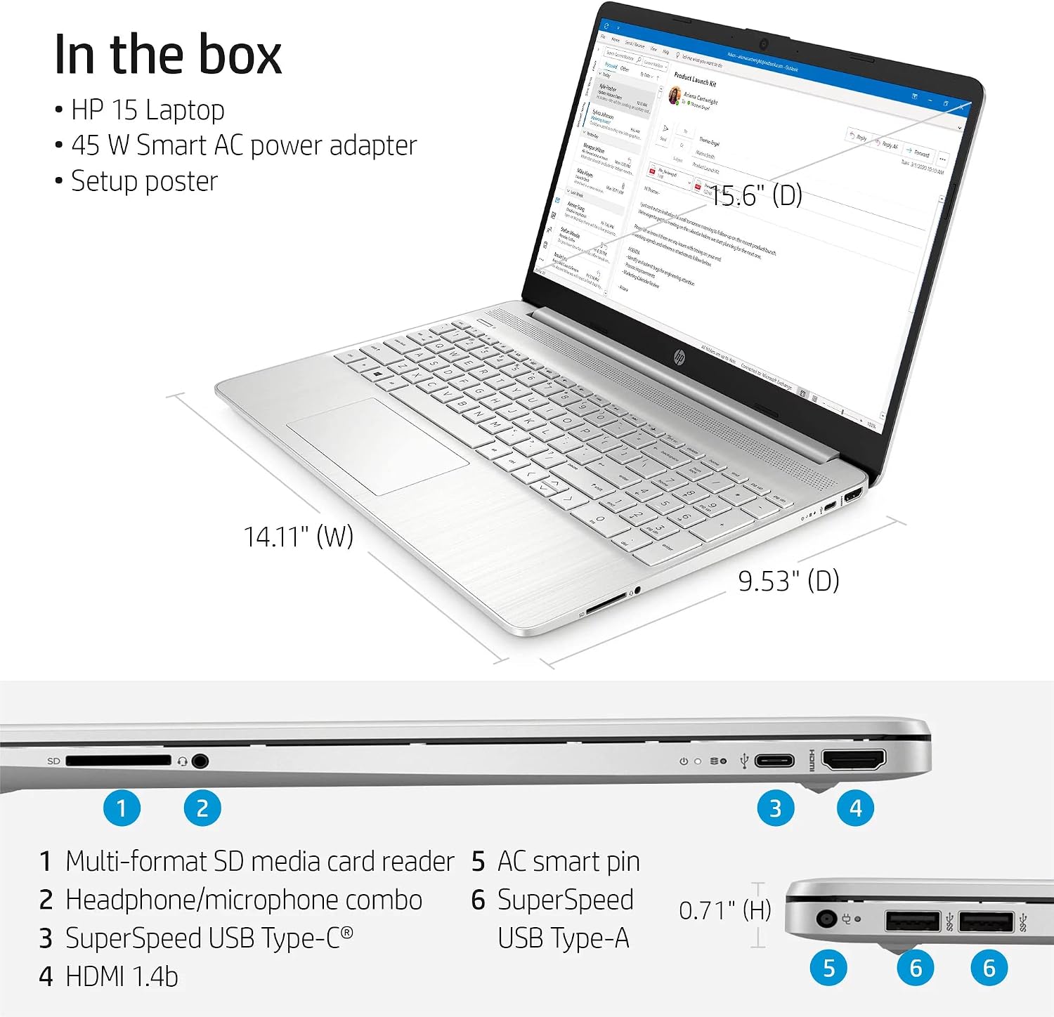 HP 15 15.6' Full HD Business Laptop Computer [Windows 11 Pro], Intel 4-core i5-1135G7 (Beats i7-1065G7), 32GB RAM, 1TB PCIe SSD, Iris Xe Graphic, Numeric Keypad, Wi-Fi 6, BT 4.2, Webcam, w/Battery