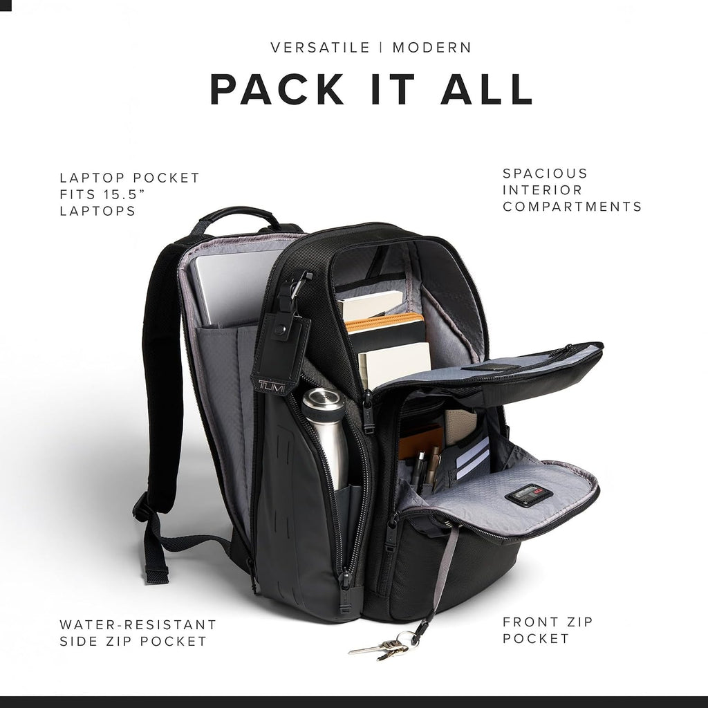 TUMI - Alpha Bravo Search Backpack - Laptop Backpack for Men & Women - Backpack for Work & Travel - 17.0' X 14.0' X 8.3' - Black