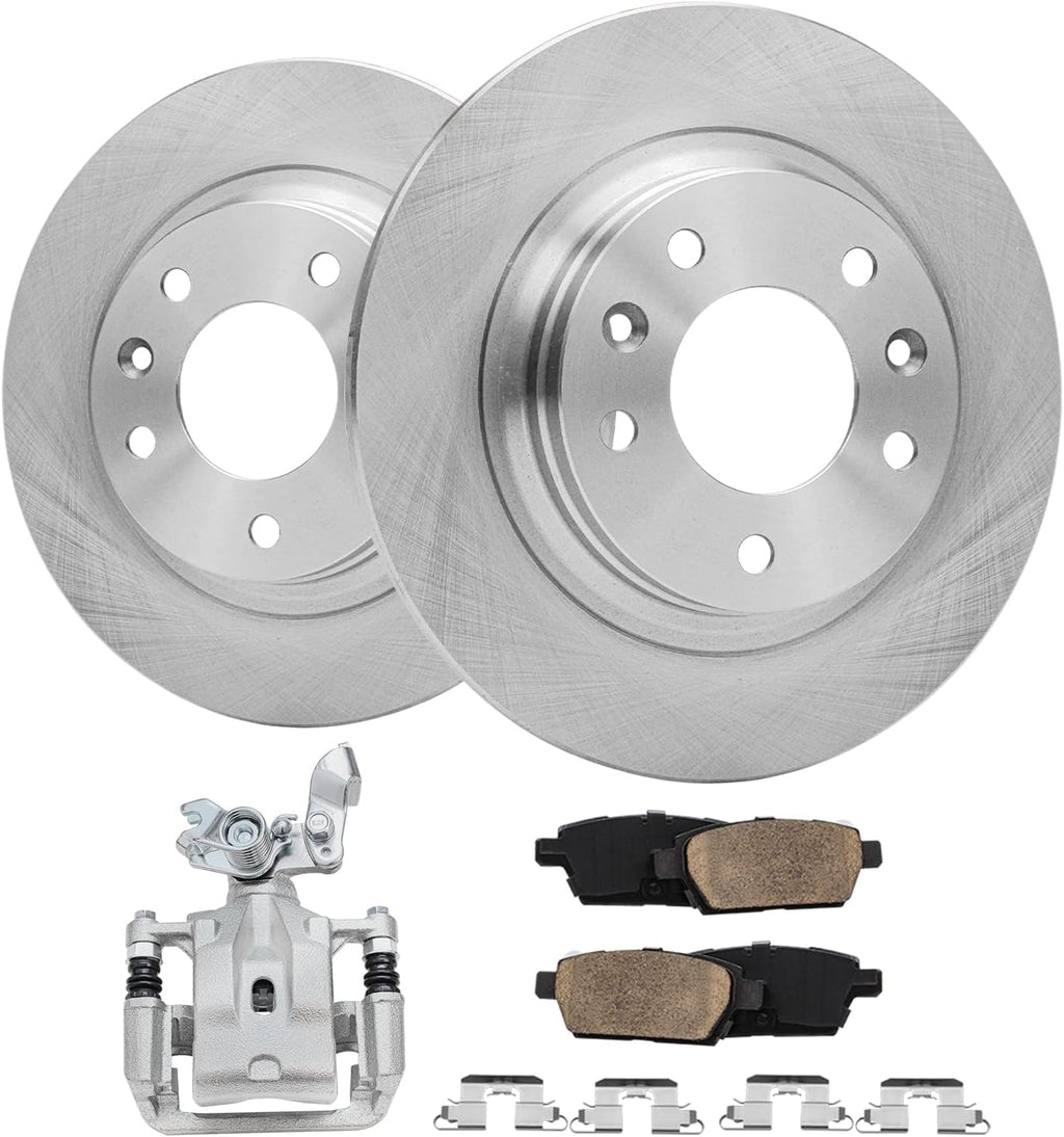Detroit Axle - Rear Brake Kit for Ford Fusion Lincoln MKZ Zephyr Mazda 6 Mercury Milan, 11.02'' inch Disc Brake Rotors Ceramic Brake Pads Brake Caliper Replacement