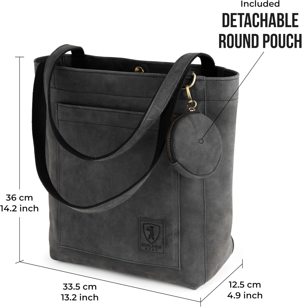 Berliner Bags Vintage Genuine Leather Tote Bag Seville, Handbag, Large Shopper for Women