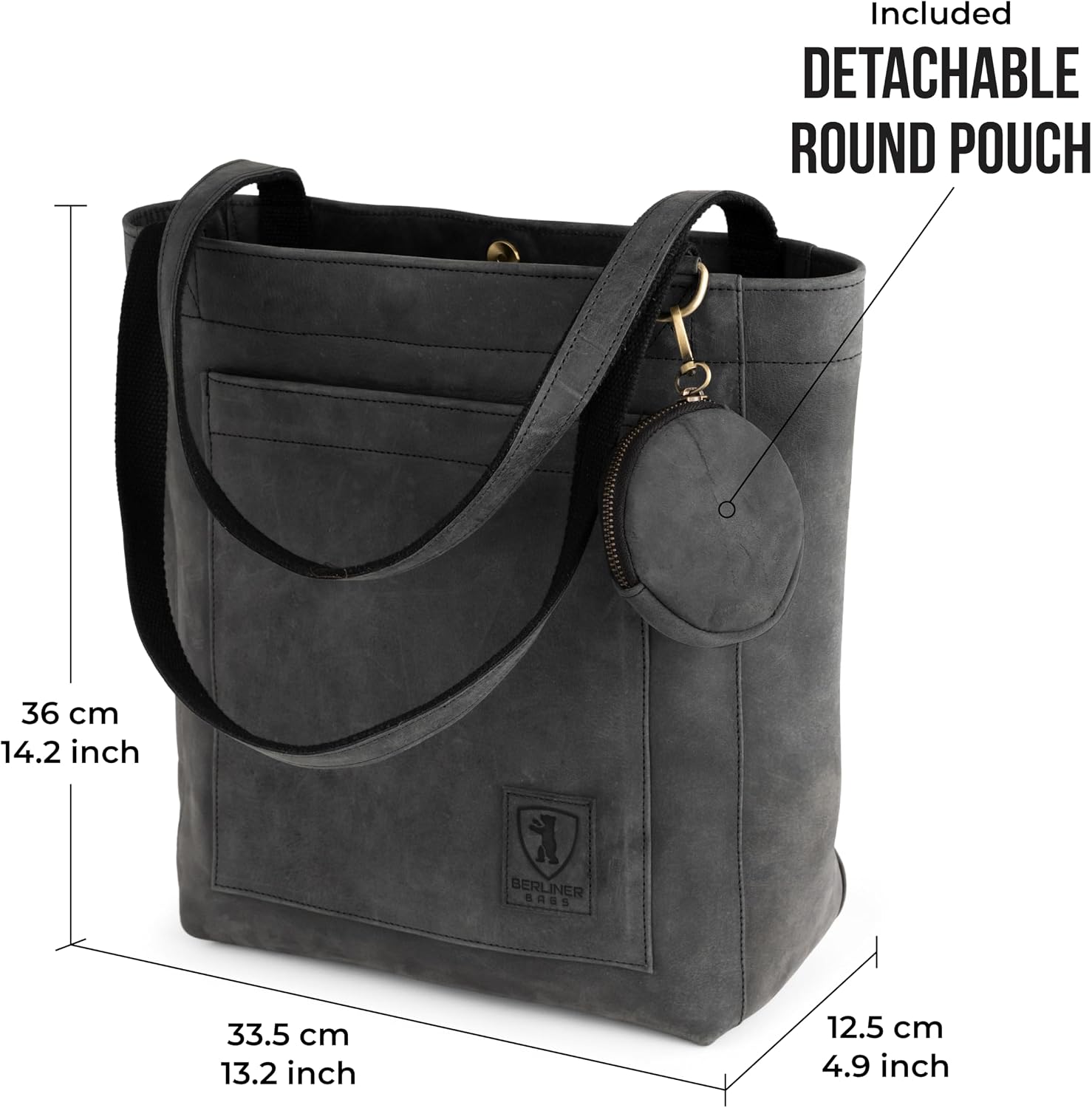 Berliner Bags Vintage Genuine Leather Tote Bag Seville, Handbag, Large Shopper for Women