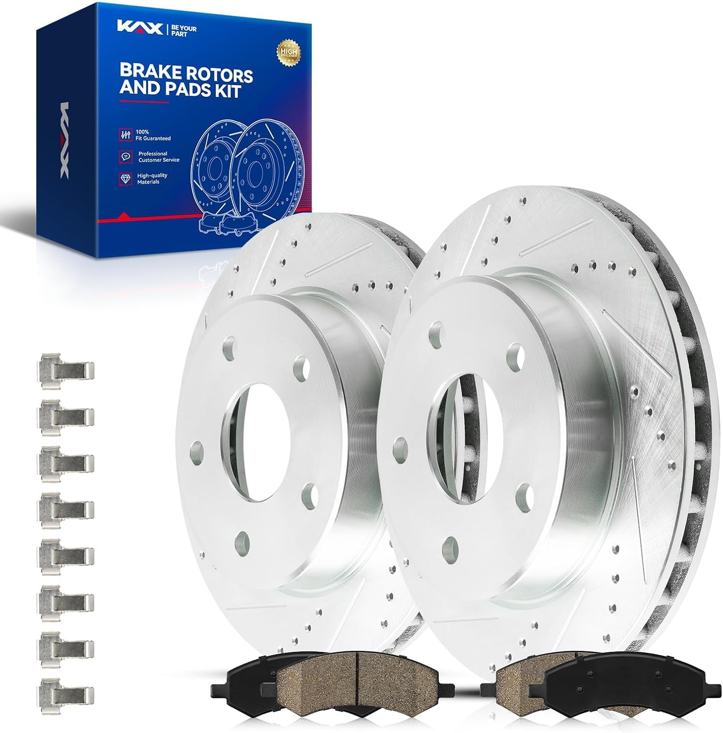 KAX Front Brake Kit for Dodge Dakota 2005-2010, Mitsubishi Raider 2006-2009, Ram Dakota 2011, 12.28inch Brake Rotors Pads Kit, #53025+D1084 Front Brakes