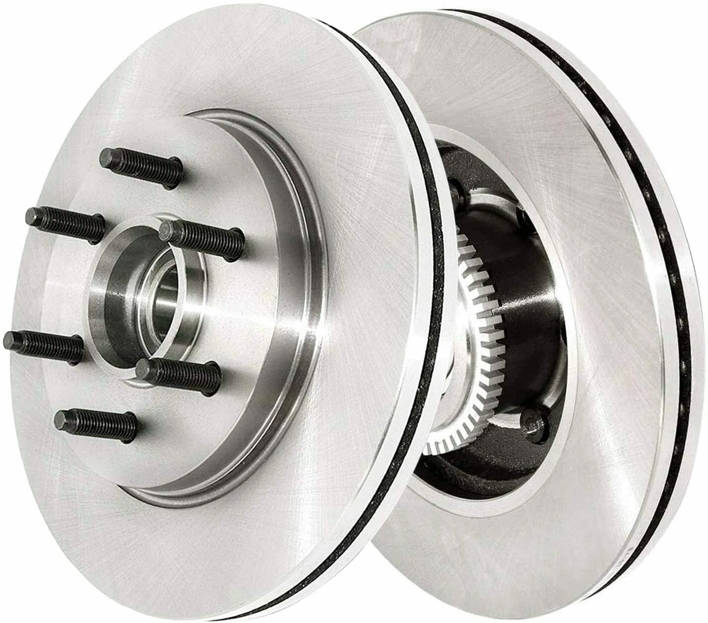 Detroit Axle - RWD Front Brake Kit for 2004-2005 Ford F-150 Disc Brake Rotors Brake Calipers w/Brackets Ceramic Brakes Pads Replacement: 6 Lug Models with 12.99 inch' Front Rotor Diameter