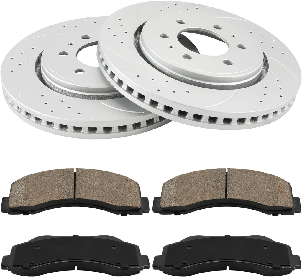 KAX Front Brake Kit for Ford F-150 2010-2020, Expedition 2010-2021, Lincoln Navigator 2010-2021, 13.78inch Brake Rotors Pads Kit, #54153+D1414 Front Brakes