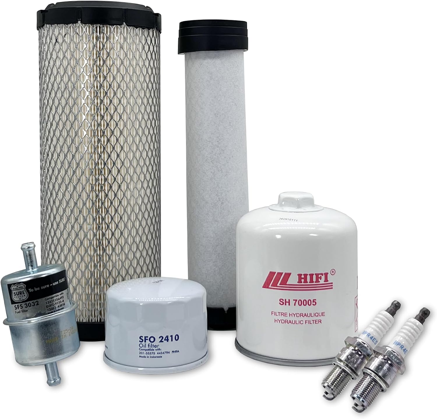 HERO Maintenance Filter Kit For Scag STCII-61V-23FX Zero-Turn Mower Filters Compatible With OEM 110137044 110137045 490650721 490190031 BPR4ES 48462-01 With Kawasaki Engine FX730V