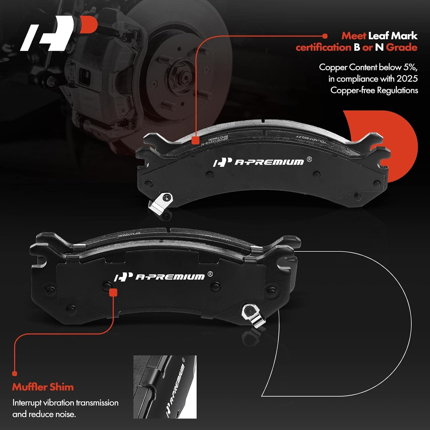 A-Premium Front and Rear Drilled and Slotted Disc Brake Rotors + Ceramic Pads Kit Compatible with Select Chevy and GMC Models - Silverado 2500/2500 HD, Sierra 2500, Suburban 2500, Avalanche 2500