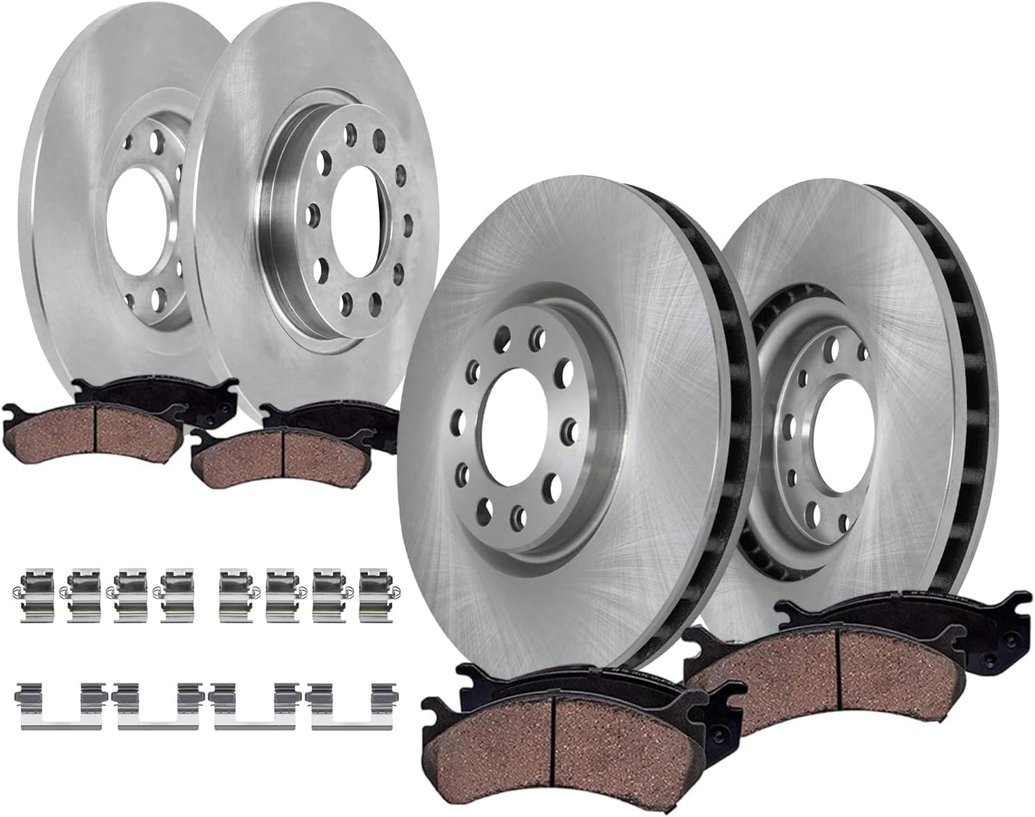 Detroit Axle - Brake Kit for 2015-2017 Chrysler 200, Disc Brake Rotors Ceramic Brakes Pads Replacement : 12.99' inch Front & 10.95' inch Rear Rotor